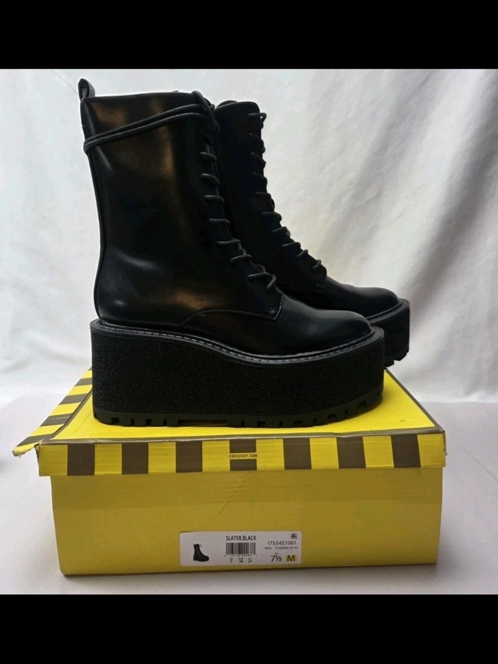 Circus by Sam Edelman Black Platform Lace-Up Boots - Picture 3 of 3
